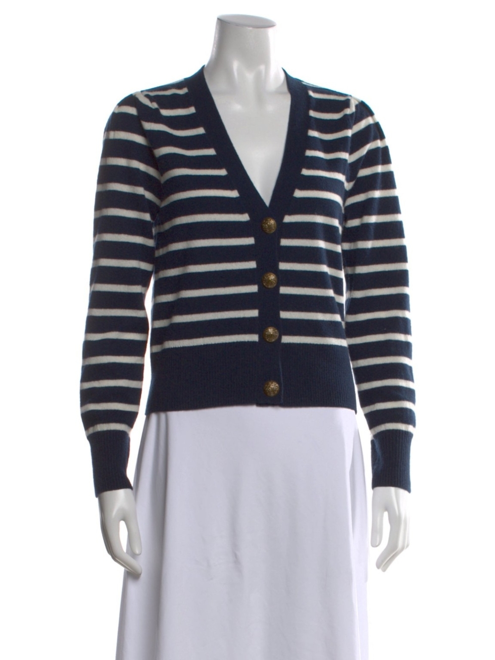 Veronica Beard Striped Cashmere Cardigan
